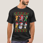 Dabbing Santa Elf Friends Christmas T-Shirt (Vorderseite)