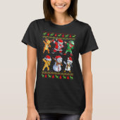 Dabbing Santa Elf Friends Christmas T-Shirt (Vorderseite)