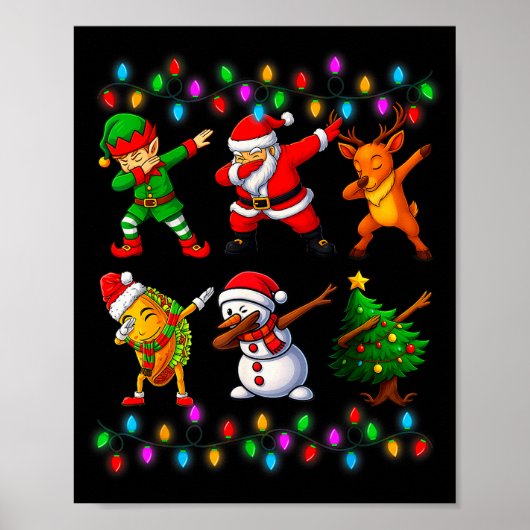 Dabbing Santa Elf Friendship Christmas Boys Kids X Poster (Vorne)