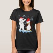 Dabbing Santa Elf Graphic Polarbear and Penguin Da T-Shirt (Vorderseite)