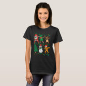 Dabbing Santa Elf Reindeer Dab Xmas PJs Christmas  T-Shirt (Vorne ganz)