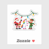 Dabbing Santa Elf Unicorn Christmas Kids Boys Men Aufkleber (Blatt)