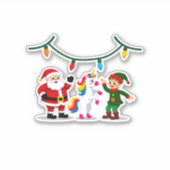 Dabbing Santa Elf Unicorn Christmas Kids Boys Men Aufkleber (Vorderseite)