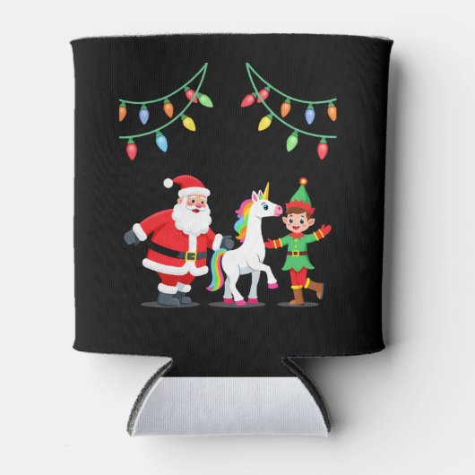 Dabbing Santa Elf Unicorn Christmas Kids Boys Men Dosenkühler (Vorderseite)