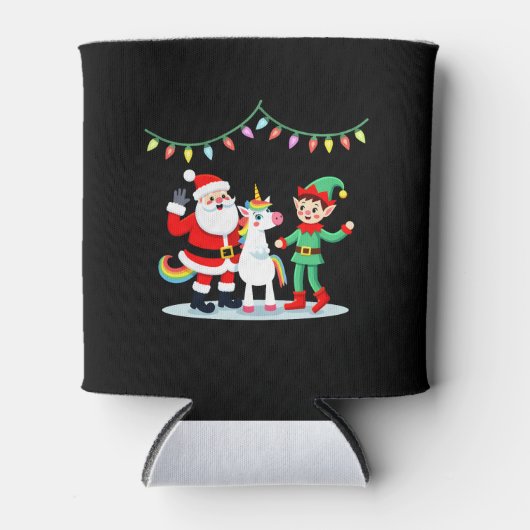 Dabbing Santa Elf Unicorn Christmas Kids Boys Men Dosenkühler (Vorderseite)