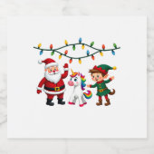 Dabbing Santa Elf Unicorn Christmas Kids Boys Men Schaumweinetikett (Einzelnes Label)