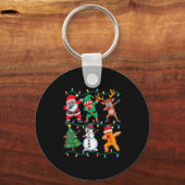 Dabbing Santa Elf Xmas Pjs Christmas Men Girl Yout Schlüsselanhänger (Vorderseite)