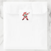 Dabbing Santa Face Quadratischer Aufkleber (Tasche)