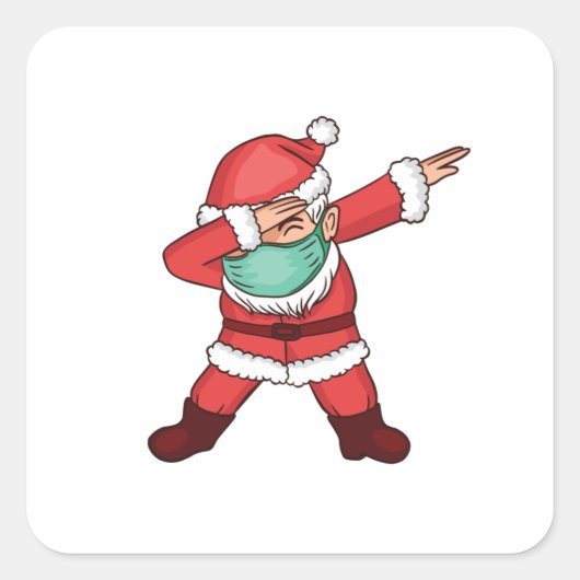 Dabbing Santa Face Quadratischer Aufkleber (Vorderseite)