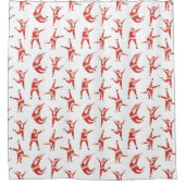 Dabbing Santa Fun Weihnachtsmuster Duschvorhang (Vorderseite)