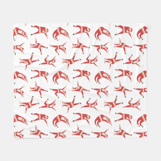 Dabbing Santa Fun Weihnachtsmuster Fleecedecke (Vorderseite (Horizontal))
