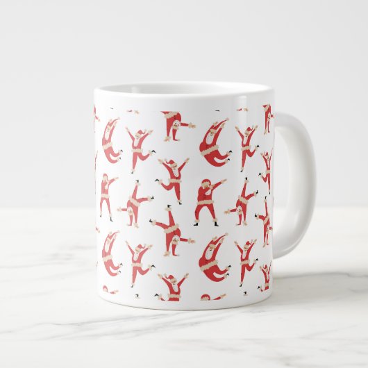 Dabbing Santa Fun Weihnachtsmuster Jumbo-Tasse (Vorderseite Rechts)