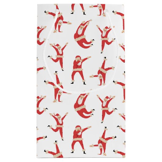 Dabbing Santa Fun Weihnachtsmuster Kleine Geschenktüte (Rückseite)
