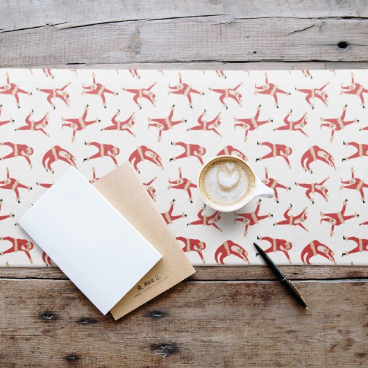 Dabbing Santa Fun Weihnachtsmuster Kurzer Tischläufer