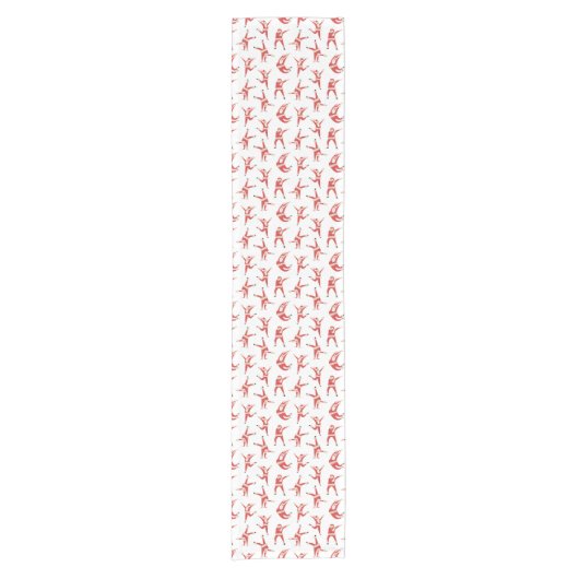 Dabbing Santa Fun Weihnachtsmuster Kurzer Tischläufer (Vorderseite)