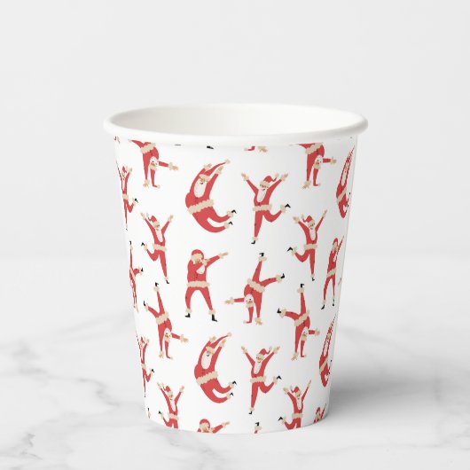 Dabbing Santa Fun Weihnachtsmuster Pappbecher (Rückseite)