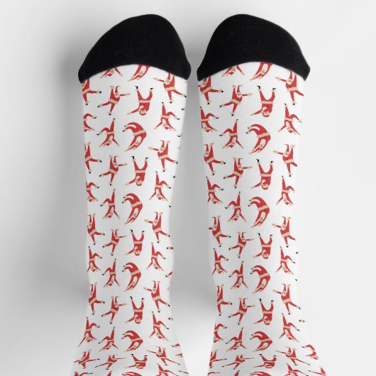 Dabbing Santa Fun Weihnachtsmuster Socken (Oben)
