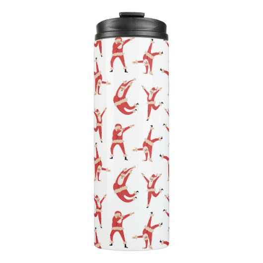 Dabbing Santa Fun Weihnachtsmuster Thermosbecher (Vorderseite)