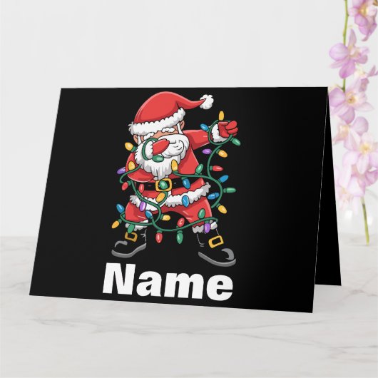 Dabbing Santa Funny Personalisiert Weihnachtsgesch Karte (Orchidee)