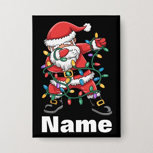Dabbing Santa Funny Personalized Christmas Gift Button (Vorderseite)