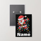 Dabbing Santa Funny Personalized Christmas Gift Button (Vorderseite/Rückseite)