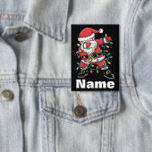 Dabbing Santa Funny Personalized Christmas Gift Button (Insitu)