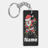 Dabbing Santa Funny Personalized Christmas Gift Schlüsselanhänger (Vorderseite links)