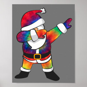 DABBING SANTA Gefärbte Krawatte Poster