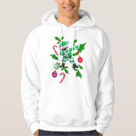 Dabbing Santa- Green & White Christmas Design  Hoodie