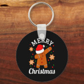 Dabbing Santa Hat Gingerbread Man Xmas For Girls Schlüsselanhänger (Vorderseite)