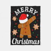 Dabbing Santa Hat Gingerbread Man Xmas For Girls T Fleecedecke (Vorderseite)