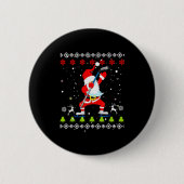 Dabbing Santa Hockey Ugly Christmas Sweater Xmas Button (Vorderseite)