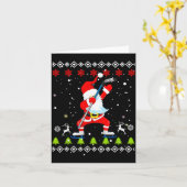 Dabbing Santa Hockey Ugly Christmas Sweater Xmas Karte (Gelbe Blume)