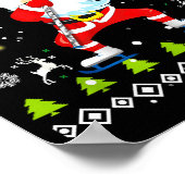 Dabbing Santa Hockey Ugly Christmas Sweater Xmas  Poster (Ecke)