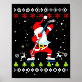 Dabbing Santa Hockey Ugly Christmas Sweater Xmas Poster (Vorne)