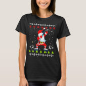 Dabbing Santa Hockey Ugly Christmas Sweater Xmas T-Shirt (Vorderseite)