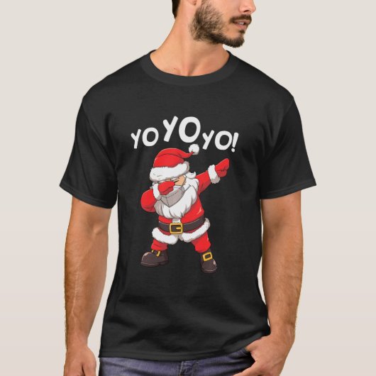 Dabbing Santa im Angesicht Maske Yo Yo Yo Yo Funny T-Shirt (Vorderseite)