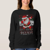 Dabbing Santa in Brillen glauben hässliche Weihnac Sweatshirt (Vorderseite)