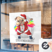 Dabbing Santa Mops Fensteraufkleber (Café-Fenster)