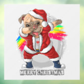 Dabbing Santa Mops Fensteraufkleber (Blatt 3)