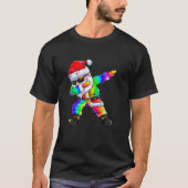 Dabbing Santa - Regenbogen-Weihnachtsdesign T-Shirt (Vorderseite)