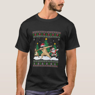 Dabbing Santa Reindeer Belgium Malinois Dog Tree L T-Shirt