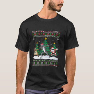Dabbing Santa Reindeer Irish Wolfhound Dog Tree Li T-Shirt