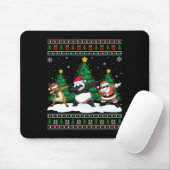 Dabbing Santa Reindeer Panda Tree Lights Ugly Xmas Mousepad (Mit Mouse)