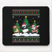 Dabbing Santa Reindeer Panda Tree Lights Ugly Xmas Mousepad (Vorne)