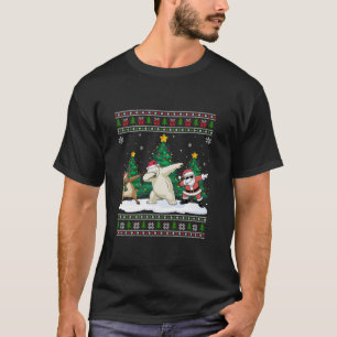 Dabbing Santa Reindeer Polar Bären Tree Lights Ugl T-Shirt