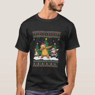 Dabbing Santa Reindeer Sun Bärenbaum Lichter Ugly T-Shirt