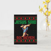 Dabbing Santa Says Six Seven 67 Meme Ugly Christma Karte (Gelbe Blume)