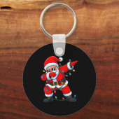 Dabbing Santa Shirt For Boys Men Kids Funny Christ Schlüsselanhänger (Vorderseite)