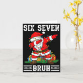 Dabbing Santa Six Seven Bruh Funny Christmas 6 7 M Karte (Gelbe Blume)